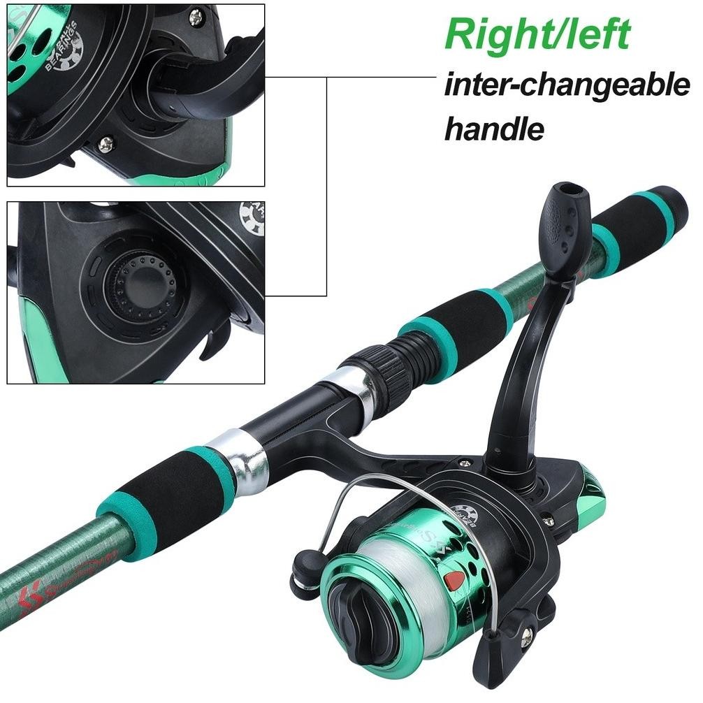 [Kecil Sougayilang Joran Pancing Set 1.8M 6 Bagian Spinning Fishing Rod Reel Set Fiber Glass Telesco