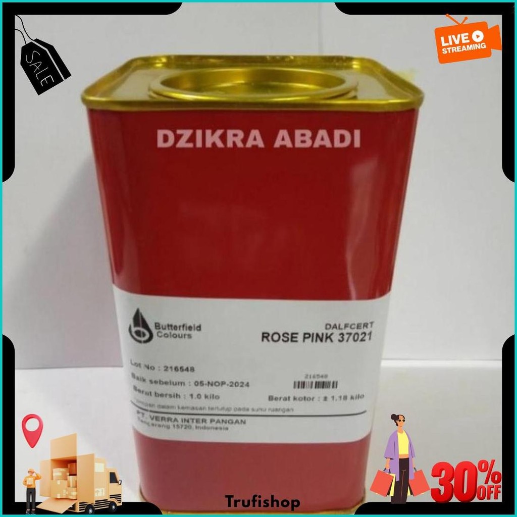 Pewarna Makanan Bubuk Rose Pink Merah Muda 100 Gr Gratis Ongkir