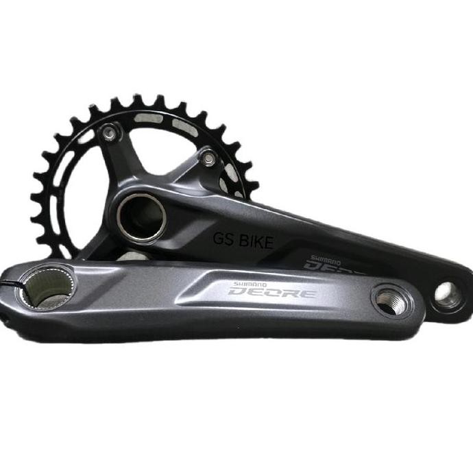 Promo SHIMANO DEORE FC-M5100-1 1x11 & 1x10 Speed 32T 170mm BCD 96 Single Crankset Sepeda MTB Crank A