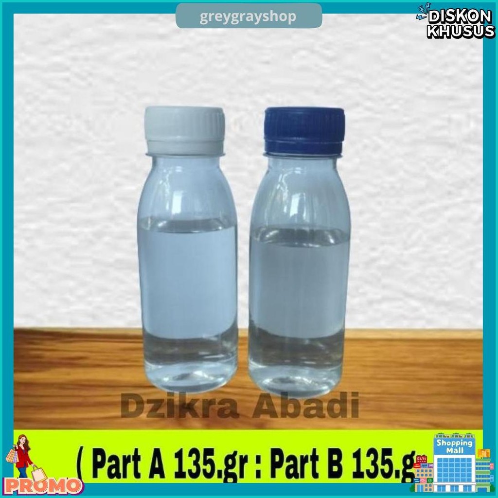 

Epoxy Resin Bening 135.Gr + 135 Hardener Siap Kirim