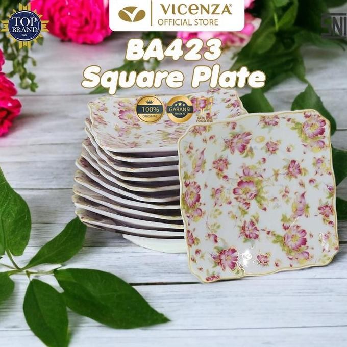 Vicenza Piring Kotak Kecil BA423 1 Lusin Motif Melati