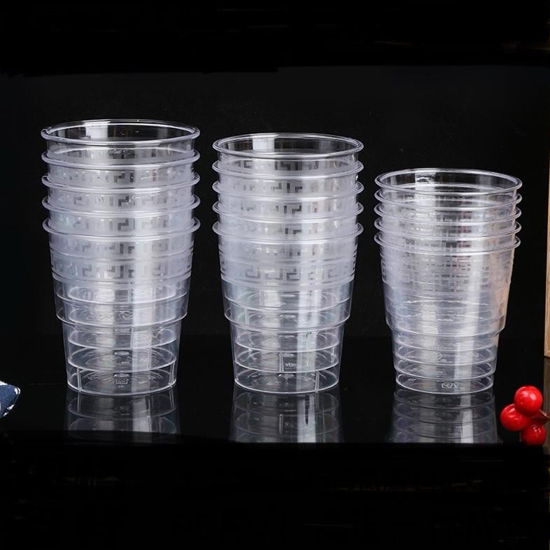 Gelas Plastik Import Motif Bening Transparant Unik Seperti Kaca untuk Minuman Jus Dessert cup aSt