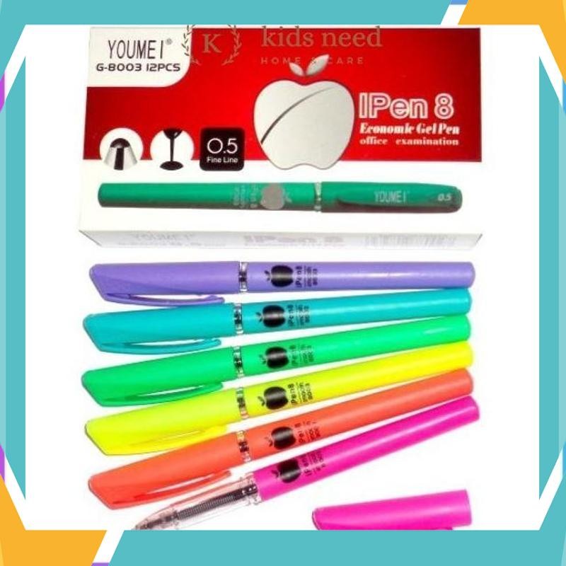 

Cuci Gudang (12pcs) Pulpen Gel Ipen Apel / Pen Youmei Warna Warni Murah / Bolpen Apple 0.5mm LIQ-49