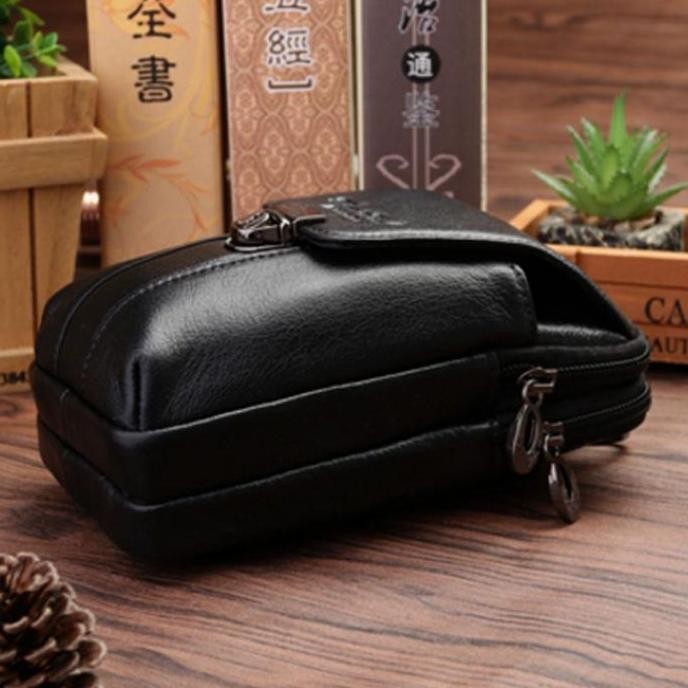 Dompet Pria Minimalis Dompet Hp Pinggang Kulit Asli 3Hp Horizontal Tinggi 17Cm Sarung Hp Ori