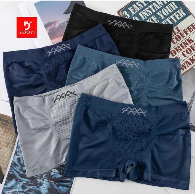 Celana Dalam Pria Dewasa Boxer Premium Cd Pria Boxer Polos Kolor Hitam Motif 003 Pendek Boxer Allsho