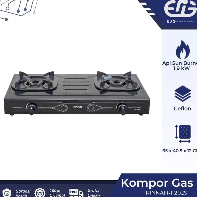 Kompor Rinnai 2 Tungku Rinnai RI-202S Teflon RI 202 S