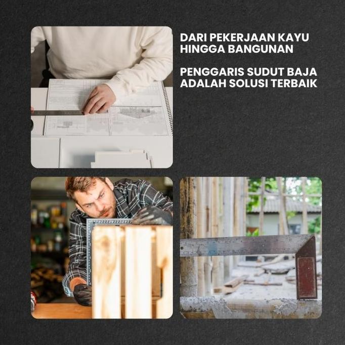 

Feibao Penggaris Siku L Ukuran 30-50CM / Steel Angle Ruler / Penggaris Siku Tukang / Stainless Steel