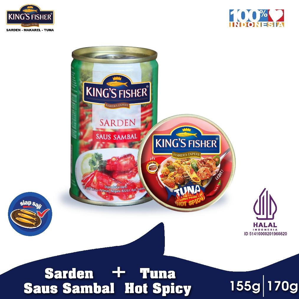 

TERLARIS Paket Sarden Sambal 425 Gr gratis tuna spicy King's Fisher Siap kirim