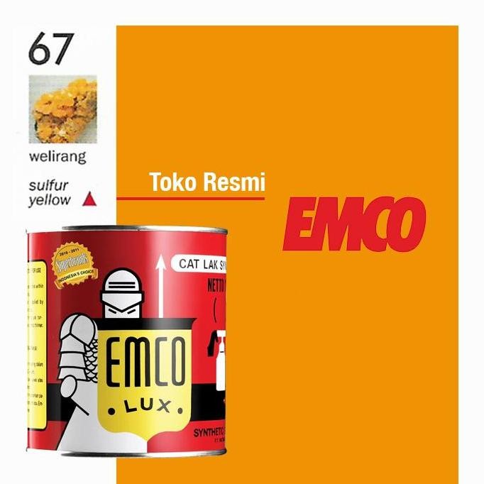 Cat Kayu & Besi Emco Lux 1kg - Segitiga 67 Kuning Welirang