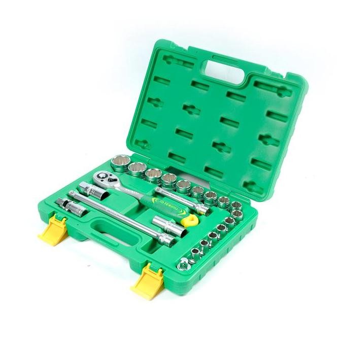 TEKIRO 1/2 INCH SOCKET SET 12 PT PLASTIK 22 PCS / KUNCI SOCK SET