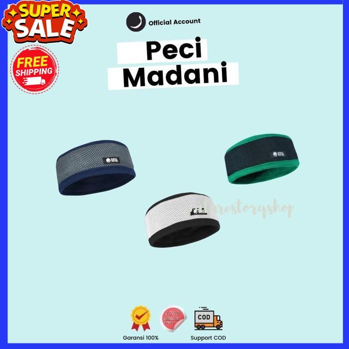 PECI MADANI  - SONGKOK PRIA POLOS MADANI SIMPLE IKHWAN ORIGINAL MURAH TERMURAH