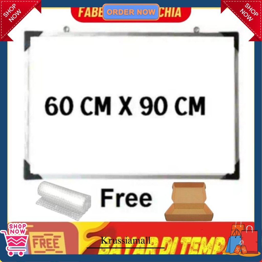 

Papan Tulis White Board 60 X 90 Free Pengemasan/Papan Tulis Magnet/Papan Tulis Serbaguna Gratis Ongkir