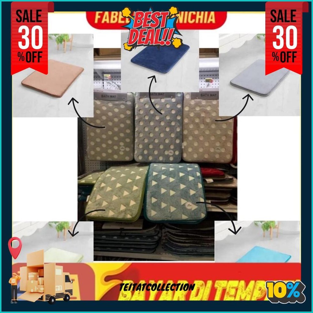 Ace Hardware Keset Kamar Mandi Bathmat Bata Empuk Set 2Pcs 40 X 60 Cm Cod