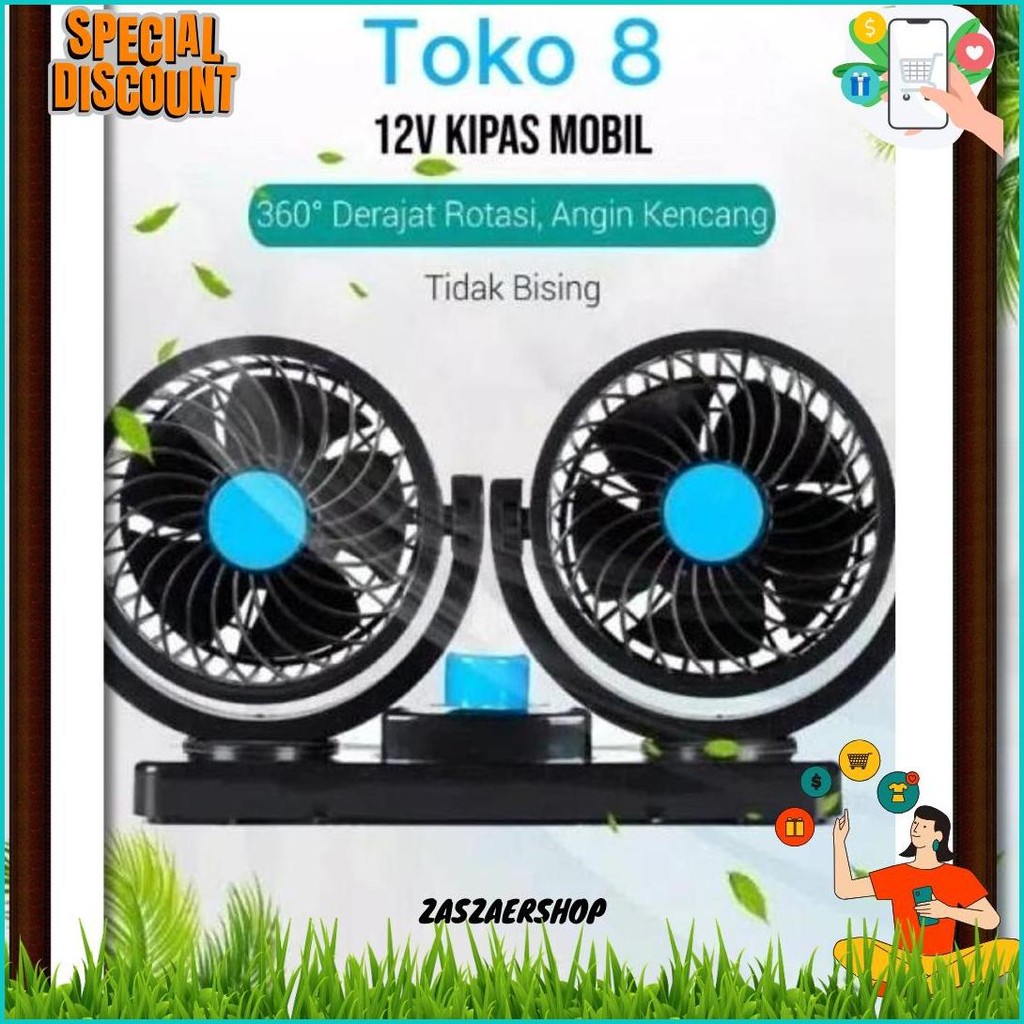 Kipas Angin Mobil Vanstar/ Car Cooling Double Fan/Kipas Angin Mobil Pick Up/Kipas Mobil Super Dingin