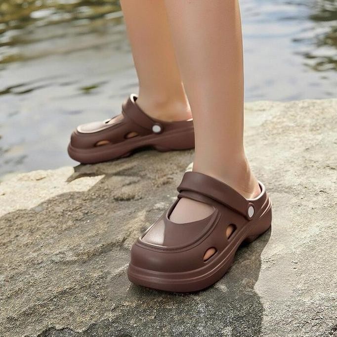 DF277>> Bear 2025 Sepatu Sandal Wanita Permata Platform Sandal Slop Cewek Size 36/37 - 40/41 Jelly K