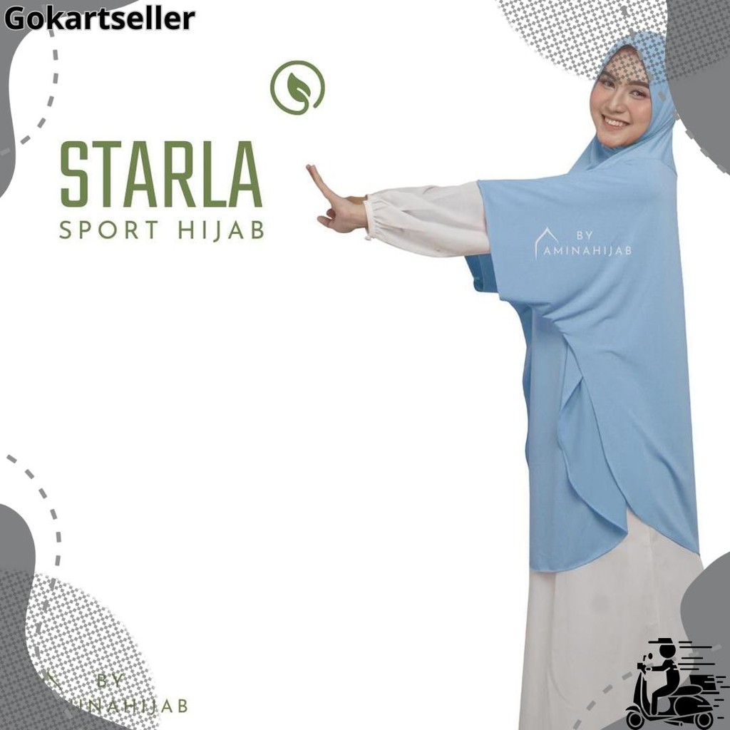 Aminahijabs - Hijab Olahraga Jilbab Khimar Sporty Jersey Premium STARLA Ready