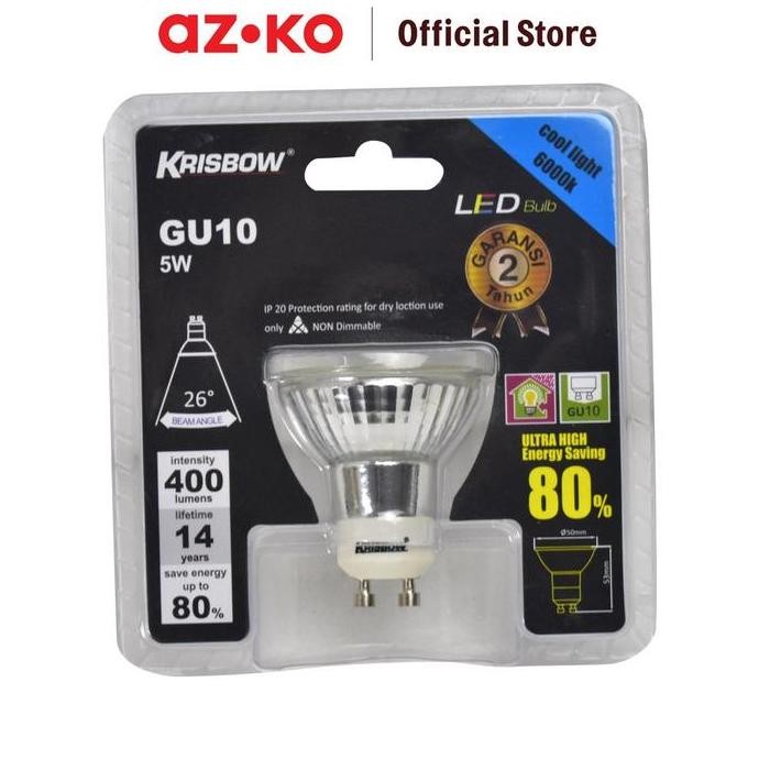 KRISBOW BOHLAM LED GU10 5W 400 LUMENS - PUTIH