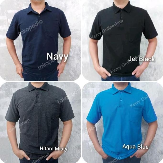 kaos polo shirt kaos berkerah premium variasi kantong pria