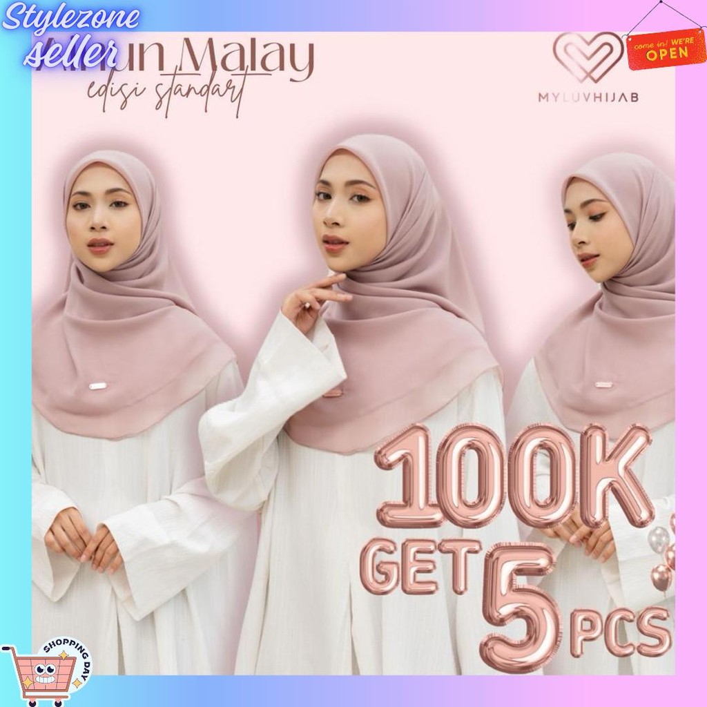 PART 1 ||Ainun hijab segiempat ala malaysia / Hijab Malaysia / Hijab Segiempat Top Seller