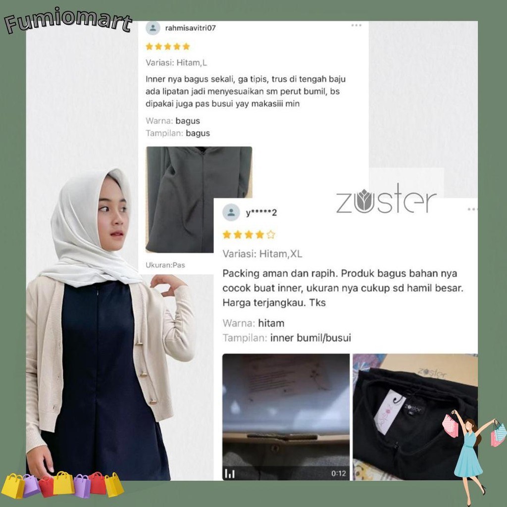 Inner Busui Bumil Jumbo Resleting Depan Atasan Tanpa Lengan LXXL Bahan Lady Zara Nyaman Adem Diskon