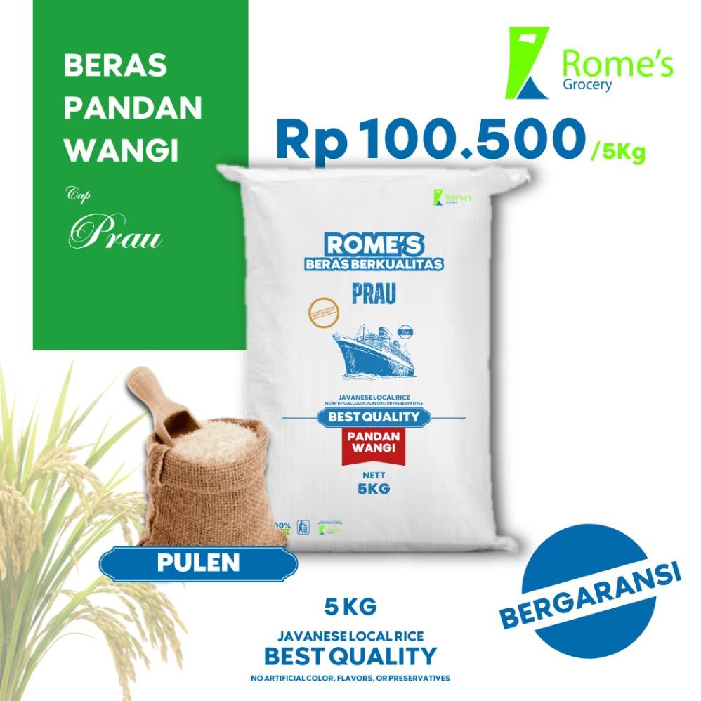 

Beras Mentik Wangi (Pulen) | 5 Kg I Fresh100% I Bergaransi I Romes Grocery