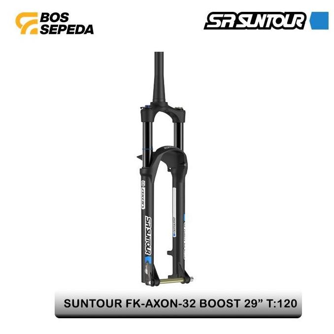 FORK SUNTOUR AXON 32 BOOST FORK 29 WITH FENDER BLACK WHITE DECALS T120 ORIGINAL DAN TERPERCAYA