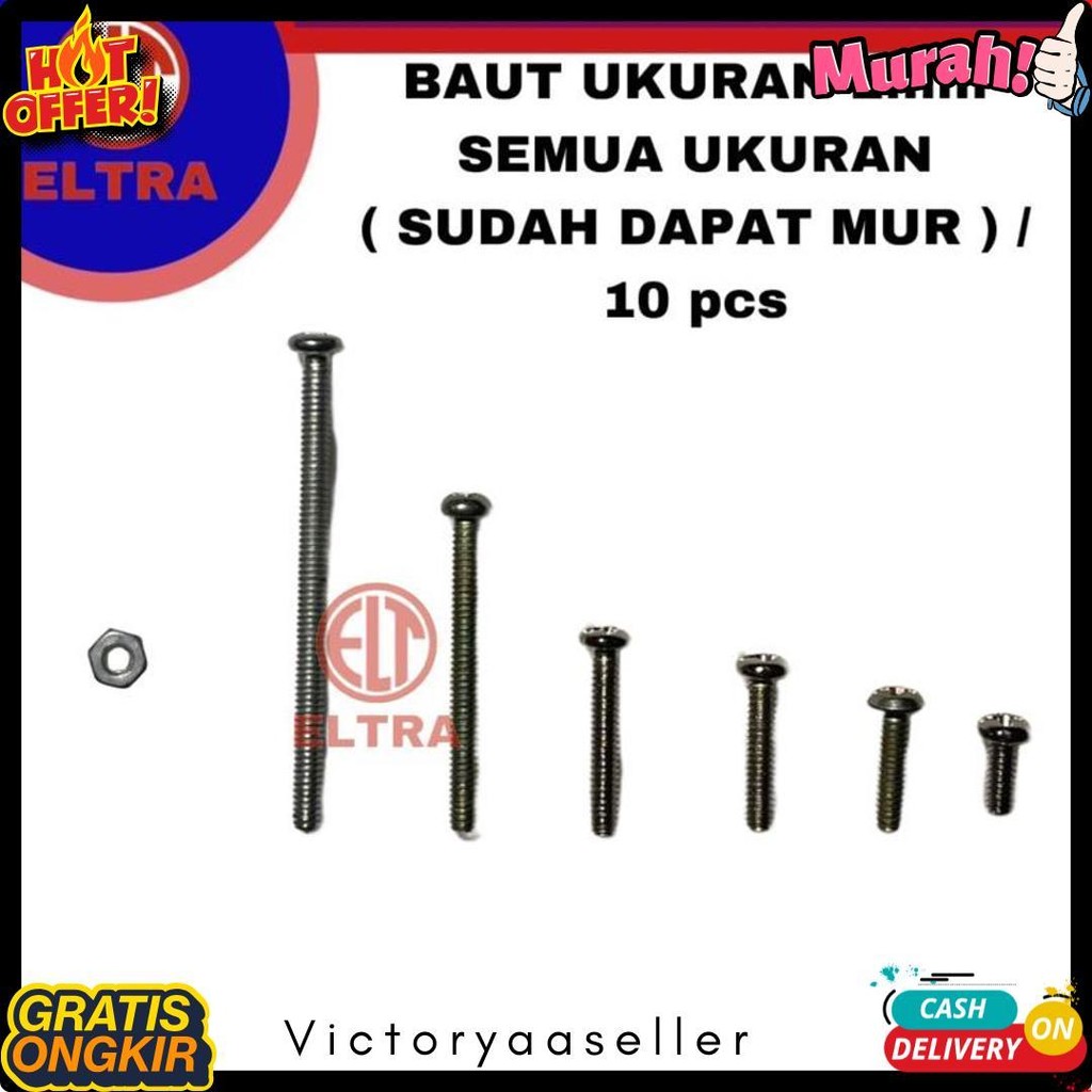 Lagi Diskon Nih Baut 2Mm Semua Ukuran Screw M2 Panjang Jp Mur / 10 Pcs Ukuran Kecil Baut Komputer