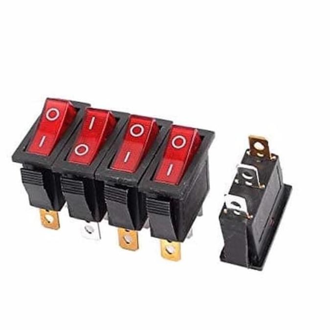 Saklar Gepeng 3 Pin - Tombol Merah I & O - Kcd3 Allshop