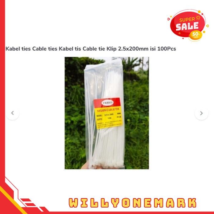 

KABEL TIES CABLE TIES KABEL TIS CABLE TIE KLIP 2.5X200MM ISI 100PCS TERBAIK