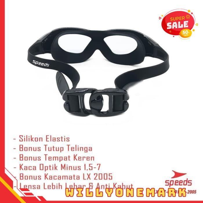 KACAMATA KACA MATA RENANG GOOGLES DEWASA LENSA MINUS 2 3 4 + - OPT9100 PRODUK TERBAIK