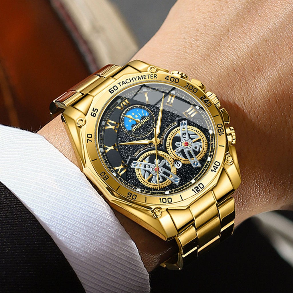 Double Tourbillon Non-Automatic Skeleton Mechanical Watch Multifunctional Fashion Luminous Waterproo