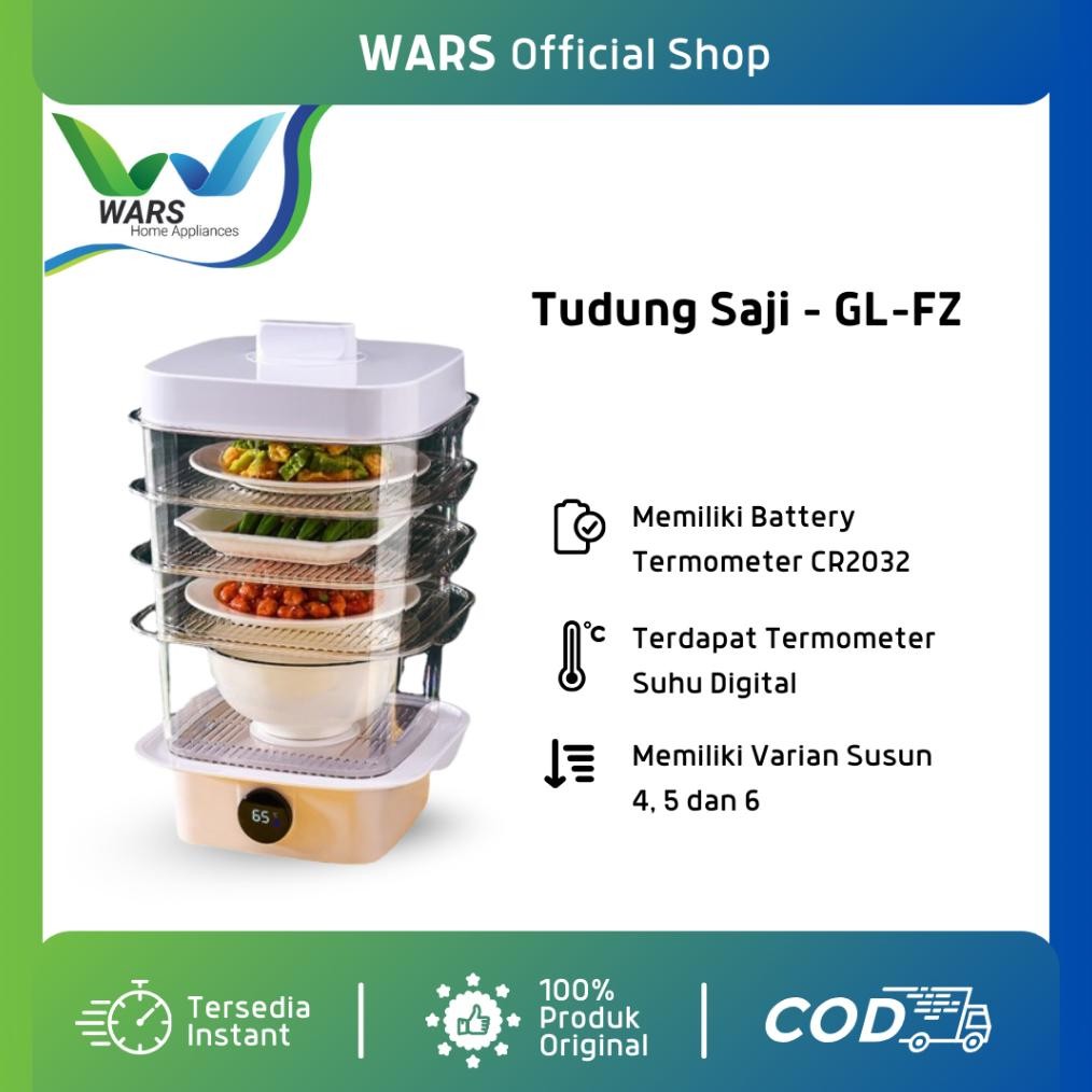 WARS Tudung Saji Susun Modern Dengan Termometer