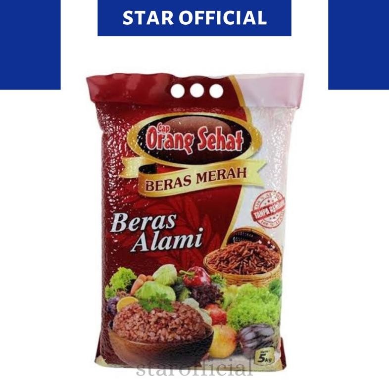 Beras Merah Organik Cap Orang Sehat 5Kg Serat Tinggi