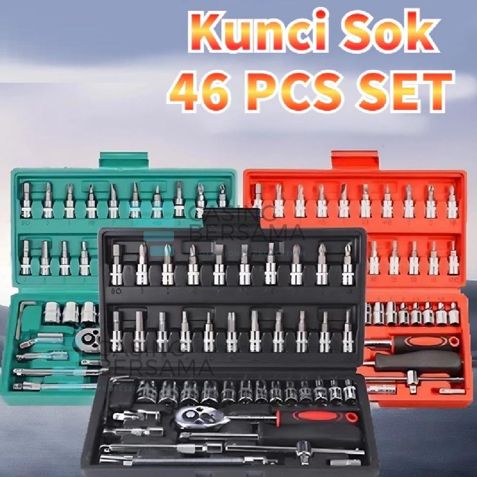 Kunci Soet 46 Pcs Full Set 14 Pas Ring L Motor Kunci Kunci L Set Crv Lengkap Kunci L Set Lengkap