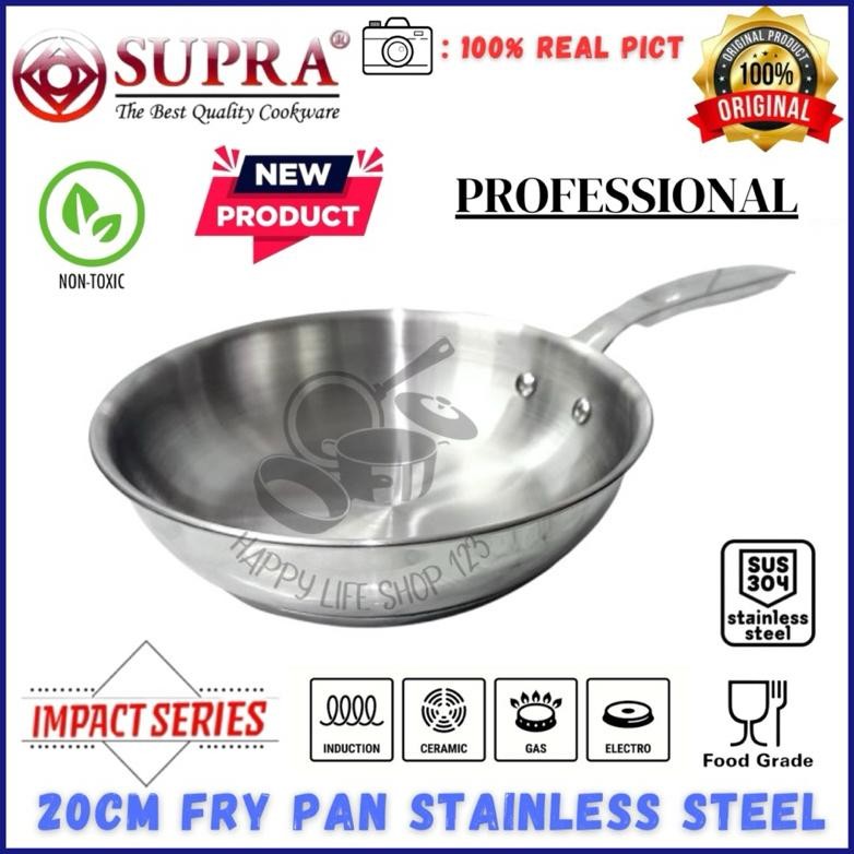 SUPRA Deep Fry Pan Stainless Steel Preffesional SUS 304 / Penggorengan Stainless Impact Buttom / Sup