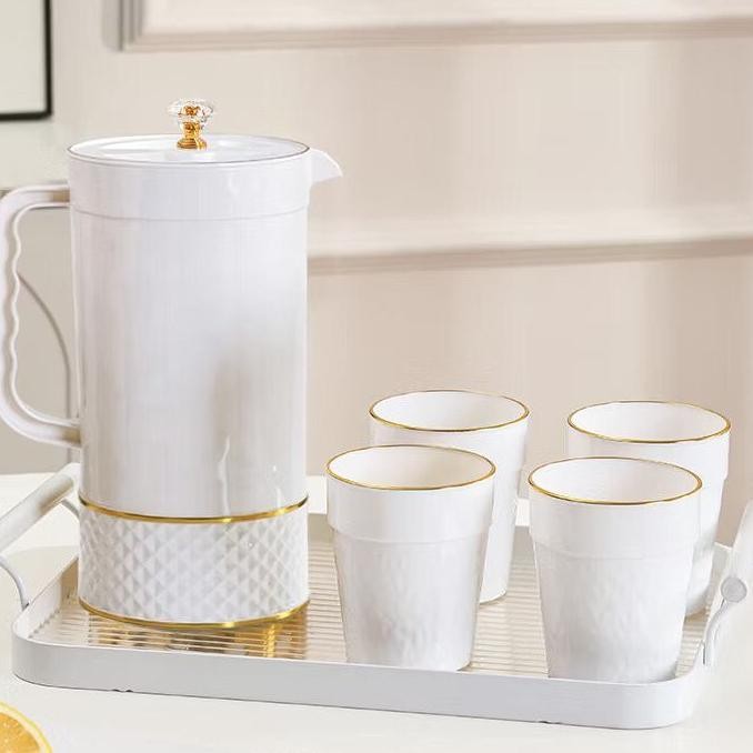 Teko Air Set 5 In 1 Ceret Air Plastik Tempat Air Mewah Estetik Wadaha Air Minimalis Tutup Rapat Anti