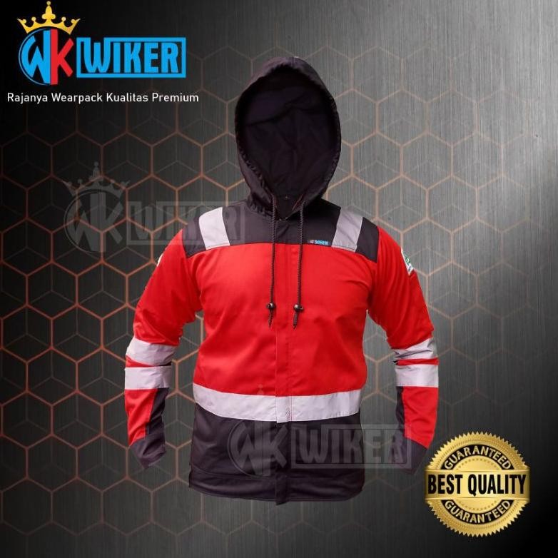 Wearpack Safety Dengan Penutup Kepala - Jaket Proyek - Baju Safety - Werpack Kerja Model Jaket - Jak