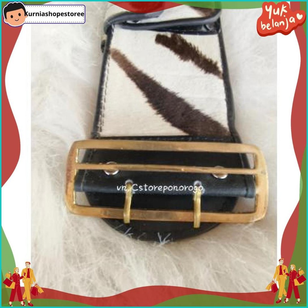 K3- 52 SABUK BOPO KULIT MOTIF MACAN 9 CM / Sabuk bopo anak / sabuk otok / reog / barongan / caplokan