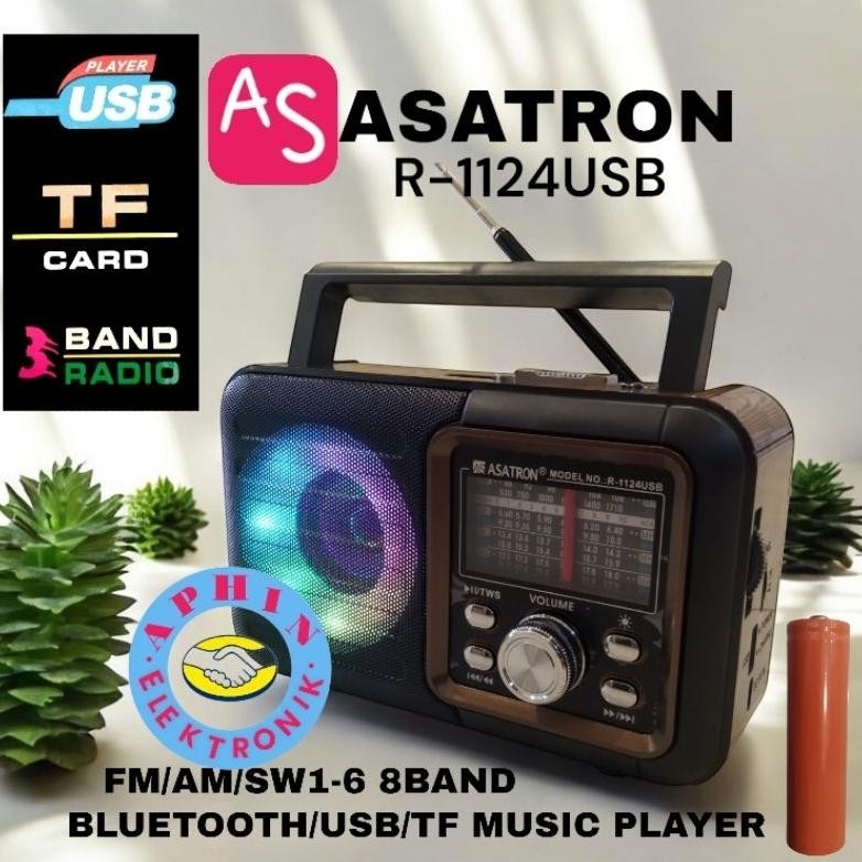 Radio ASATRON R 1124USB Radio Bluetooth Radio jadul Radio 8 Band
