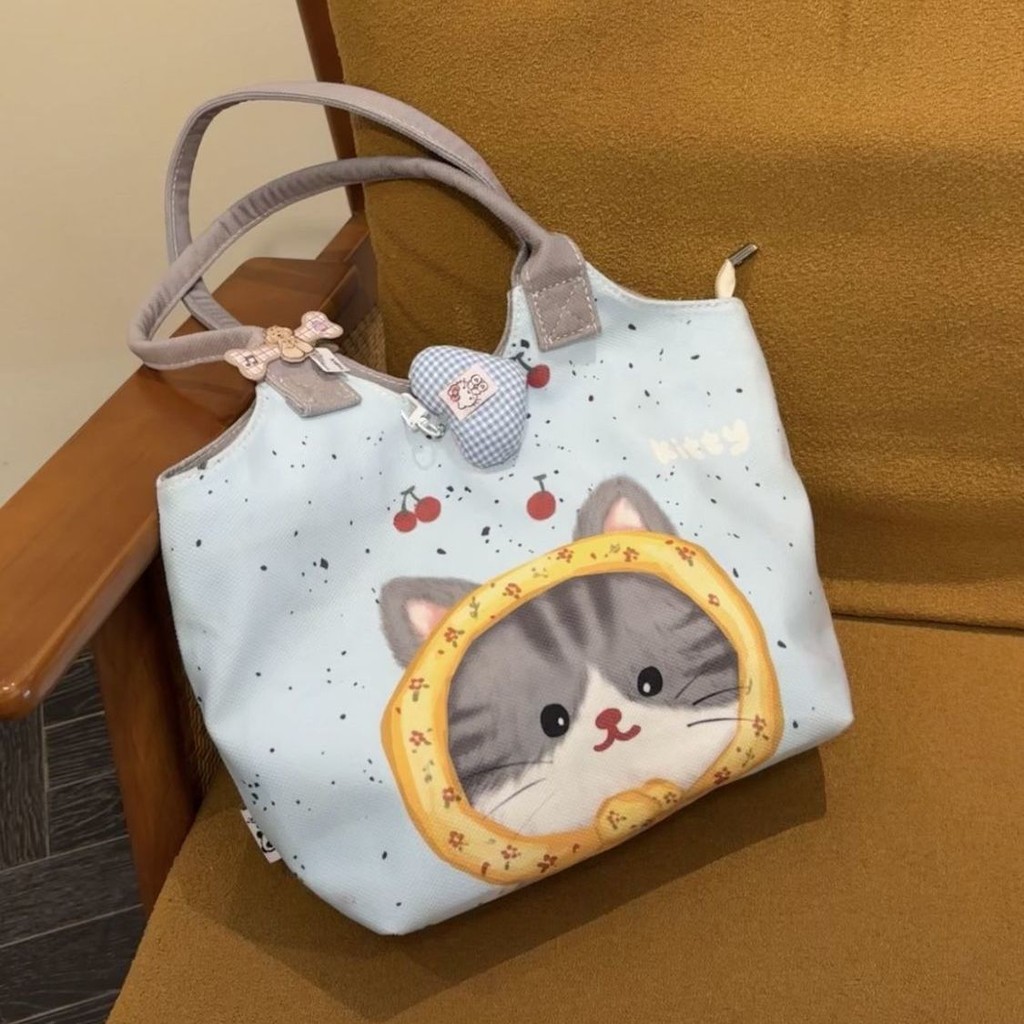 Tas bahu ilustrasi kartun lucu, tas jinjing