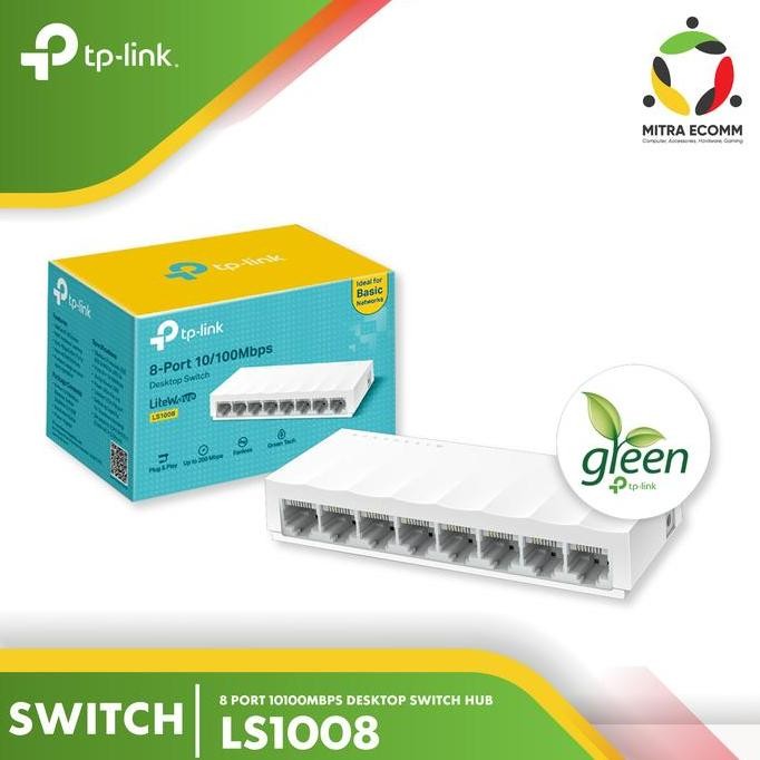 NEW - TP-Link LS008 TPLink 8 Port 0/00Mbps Desktop Switch Hub - LS008