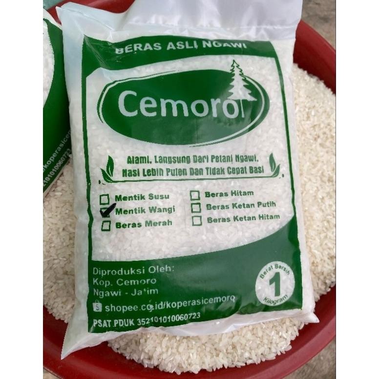 

BERAS MENTIK WANGI ASLI NGAWI "CEMORO" - Non Vacum 1kg (Biasa) Toko Adriel