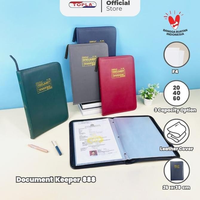 

TERMURAH - Topla Dokumen Keeper isi 20,40,60 File Map Dokumen Resleting Folio Map Ijazah secure folder Biru Hijau Hitam Merah Plastik Stationery