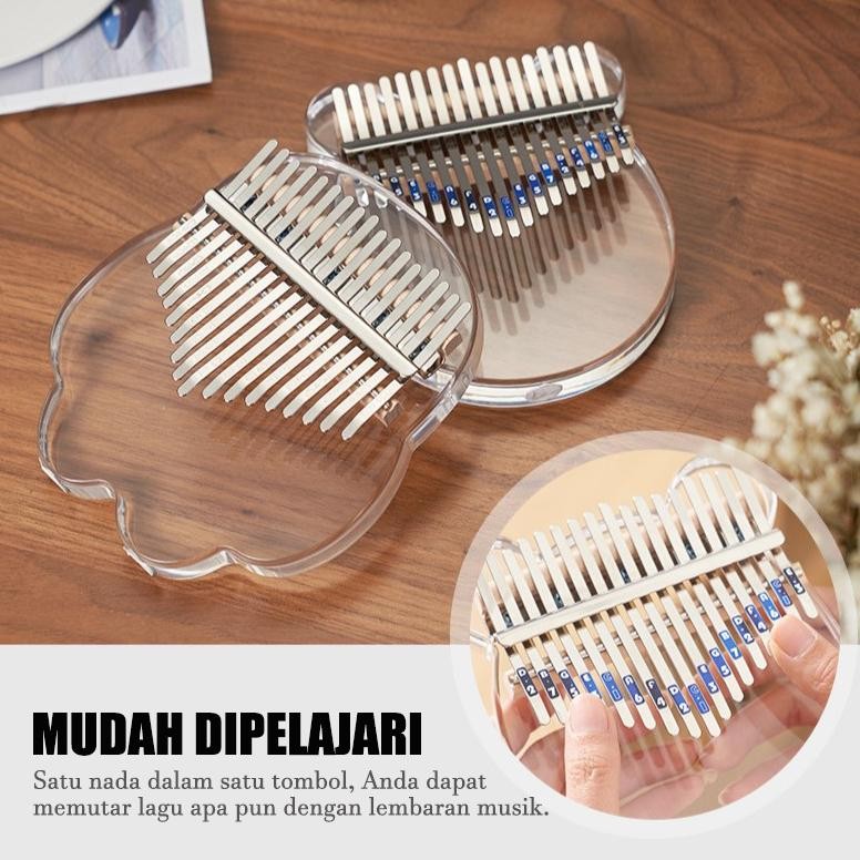 Kalimba Acrylic 17 Key Piano Jari Jempol Crystal Kalimba Alat Musik Thumb Piano