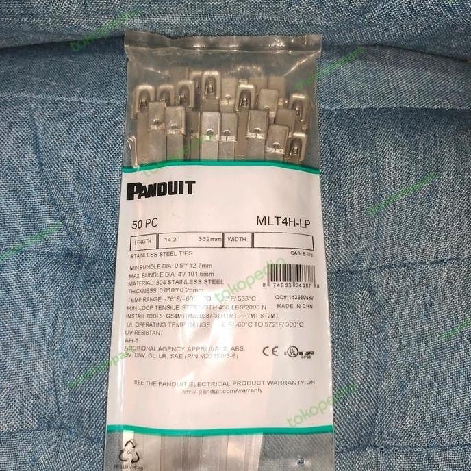 

TERBARU - CABLE TIES STAINLESS STEEL PANDUIT MLT4H-LP 4." 62mm