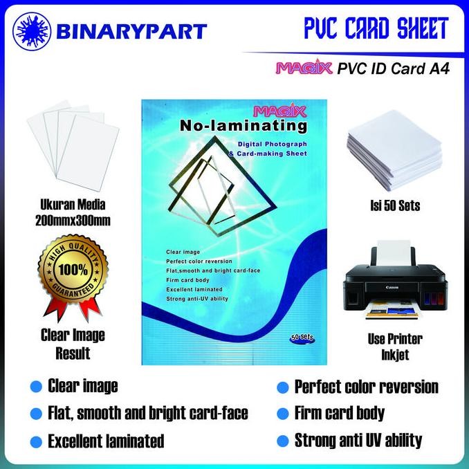 

Pvc Id Card Sheets A4 - Menggunakan Printer Inkjet Atau Laserjet Kualitas Terbaik Harga Termurah