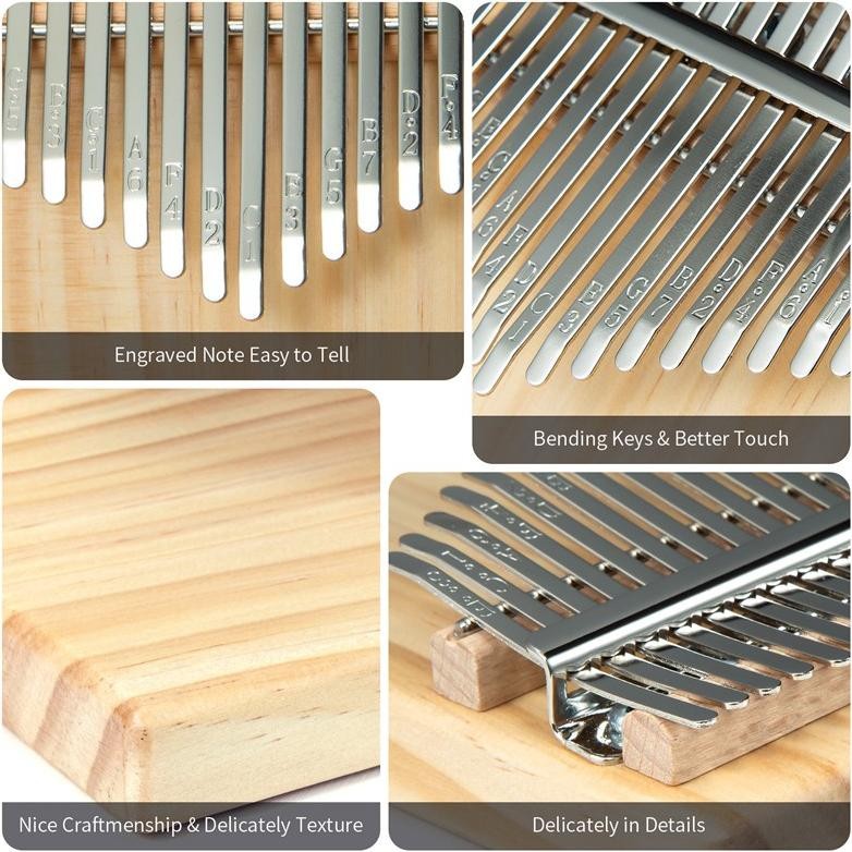 17 Nada Piano Jempol Kalimba Tunggal Semua Jempol Piano Pinus Amerika Utara Yang Dimainkan Dengan Ta