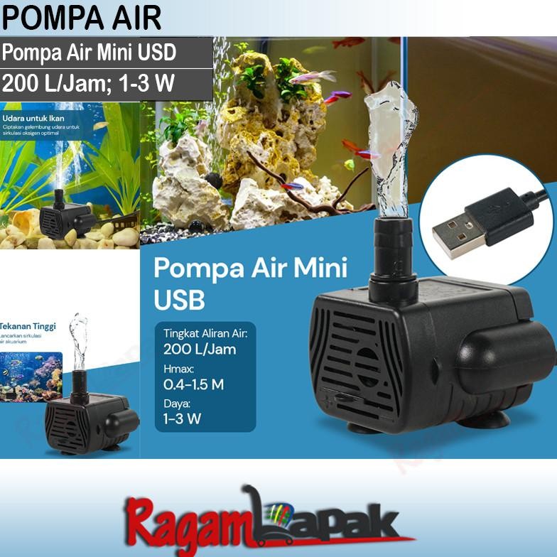 Pompa Air Mini USB Brushless Submersible Aquarium 9V