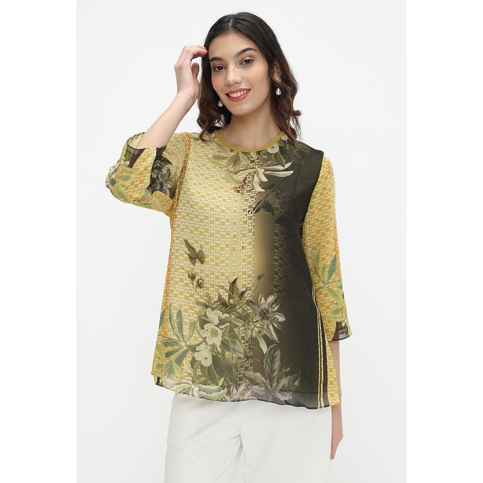 Floral Blouse Chiffon In Yellow By Brilliant Girl HM