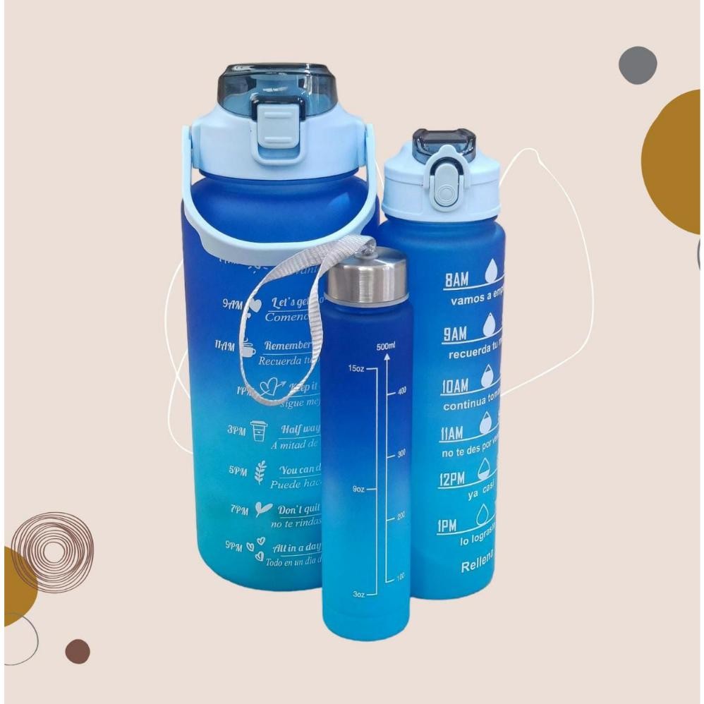 Gd-5 Botol Beranak 2 Liter + 1000Ml + 500Ml Botol Minum Viral 1 Set Gd-5